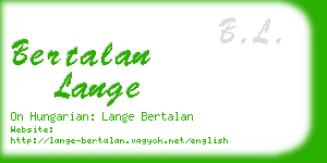 bertalan lange business card